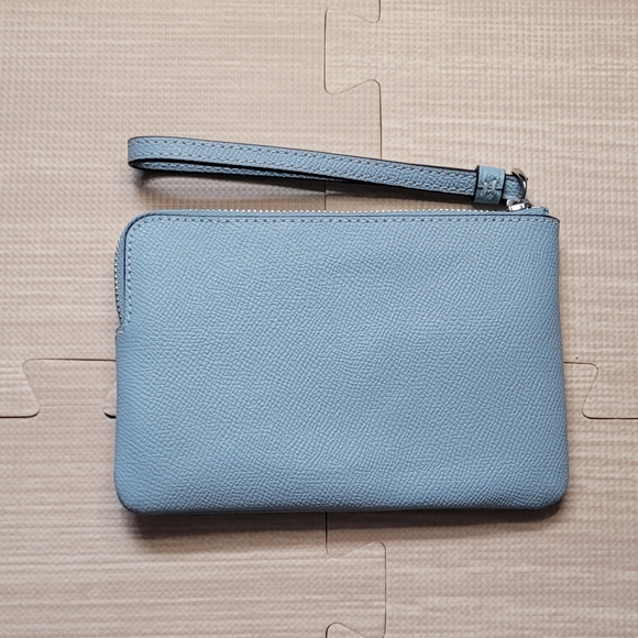 Coach Corner Zip Wristlet Blue - Picture 5 of 6